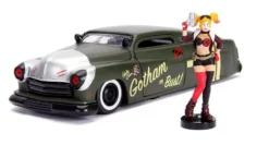 Jada Toys Dc Bombshells Hollywood Rides 1/24 1951 Mercury Métal Avec Figurine Harley Quinn
