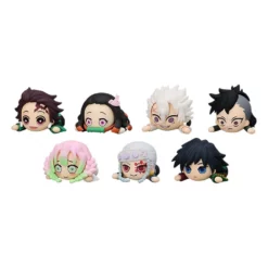 Sega Demon Slayer: Kimetsu No Yaiba Pack 7 Trading Figures Pvc Puchi Lay-down Set 1 3 Cm