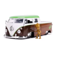 Jada Toys Les Gardiens De La Galaxie 1/24 Hollywood Rides 1962 Volkswagen Bus Métal Avec Figurine