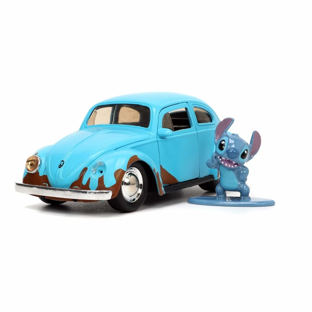 Jada Toys Lilo & Stitch 1/32 Hollywood Rides Blue Volkswagen Beetle Avec Figurine 3 Jada Toys Lilo & Stitch 1/32 Hollywood Rides Blue Volkswagen Beetle Avec Figurine