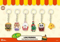BEAST KINGDOM Line Friends Assotiment Porte-clés Mini Egg Attack 4 Cm (6)
