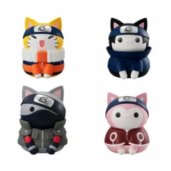 MegaHouse Naruto Shippuden Mega Cat Project Trading Figures Nyaruto! Reboot Team 7 Special Set 10 Cm