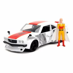 Jada Toys One Punch Man 1/24 Hollywood Rides 1974 Mazda Rx-3 Avec One Punch Man Figurine