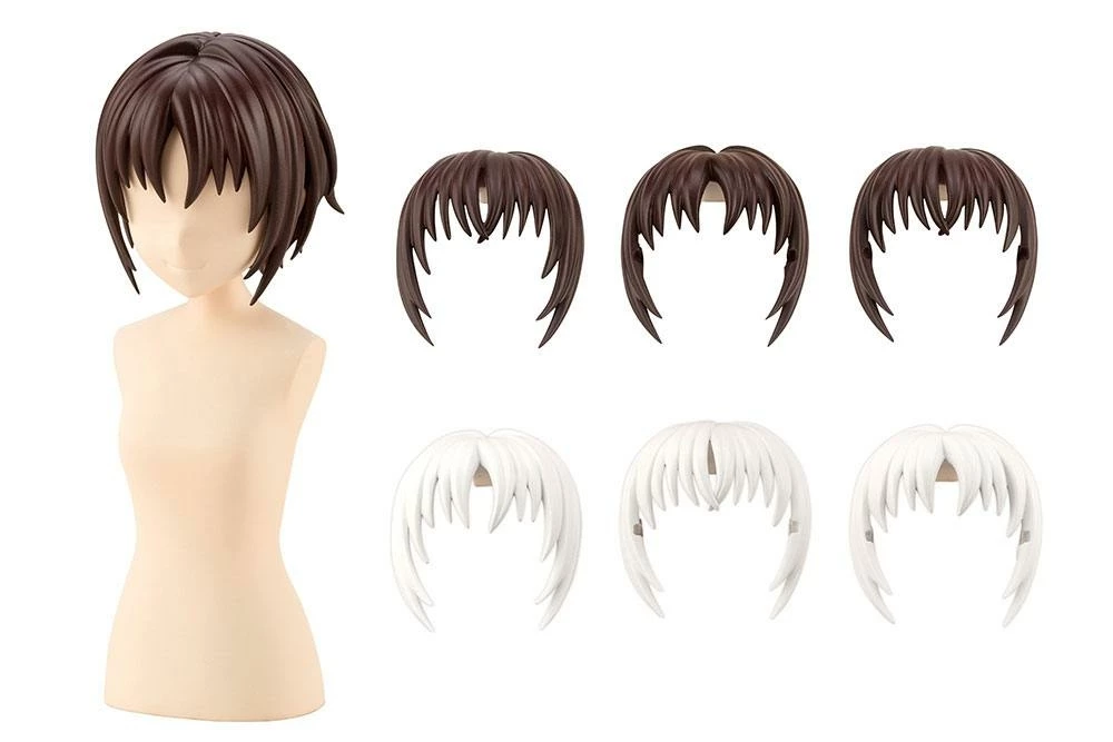 Kotobukiya Sousai Shojo Teien Accessoires 1/10 After School Short Wigs Type A White & Chocolate Brown 3 Kotobukiya Sousai Shojo Teien Accessoires 1/10 After School Short Wigs Type A White & Chocolate Brown