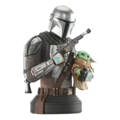 Star Wars: The Mandalorian Buste 1/6 The Mandalorian With Grogu 15 Cm