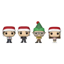 FUNKO The Office Holiday 2022 Pack 4 Figurines Pocket Pop! Vinyl Tree Holiday Box 4 Cm